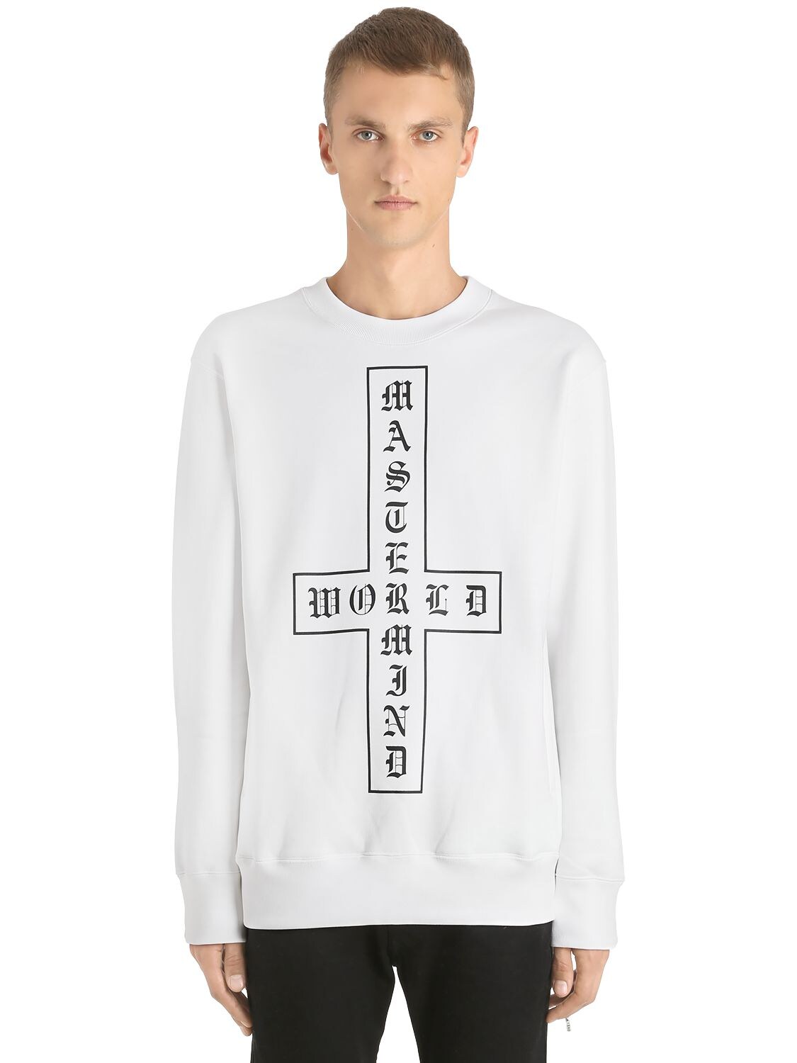 Mastermind Japan Cross & Skull Printed Sweatshirt In White