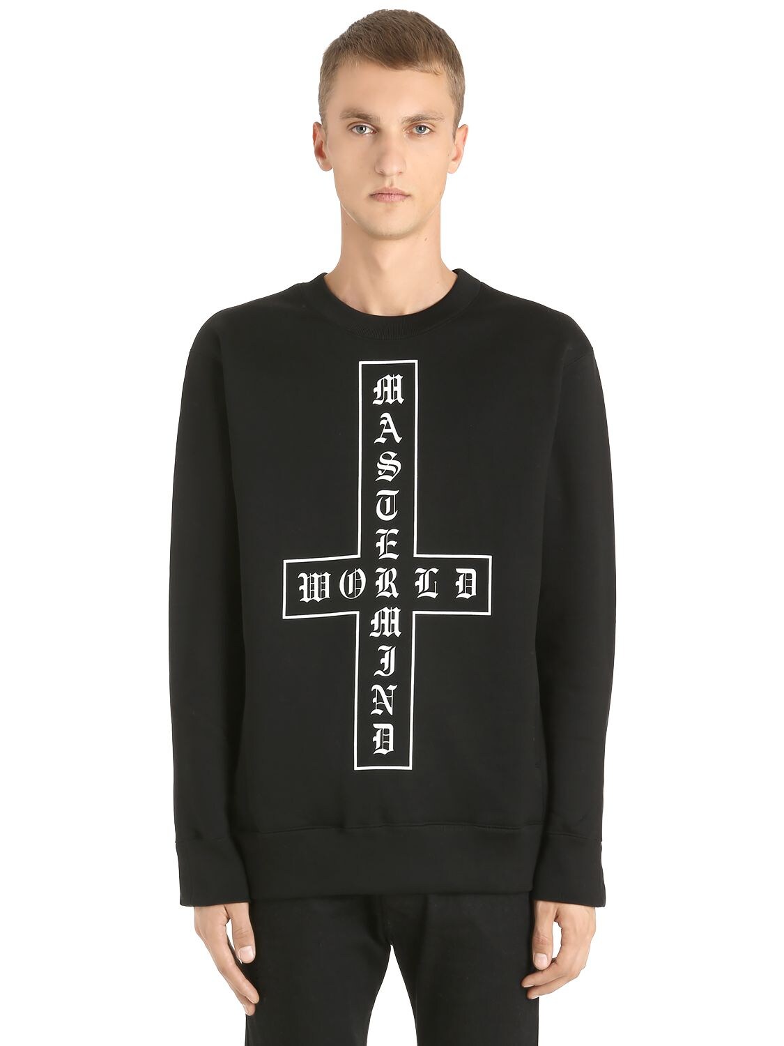 Mastermind Japan Cross & Skull Printed Sweatshirt In Black