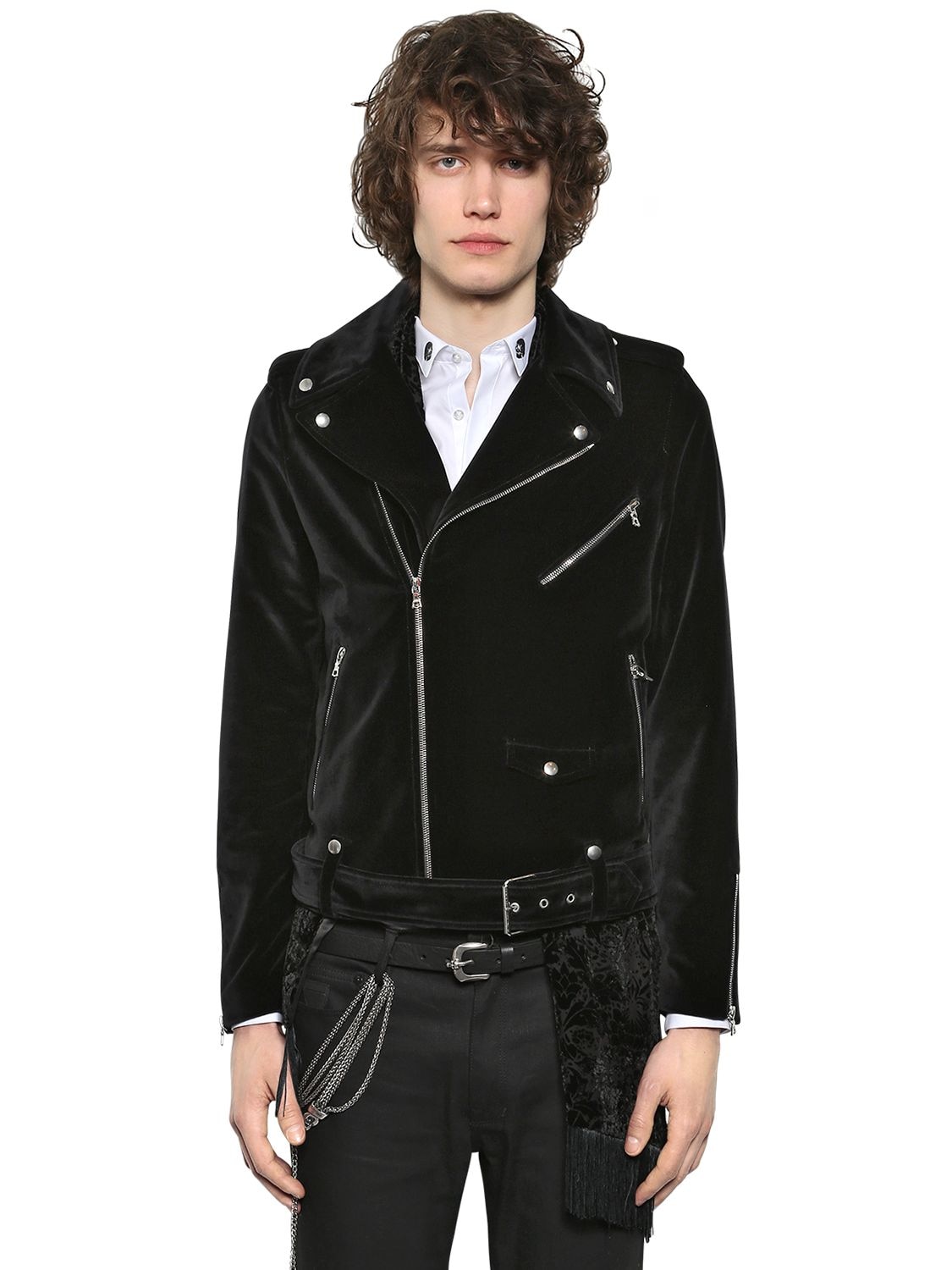 VELVET BIKER JACKET