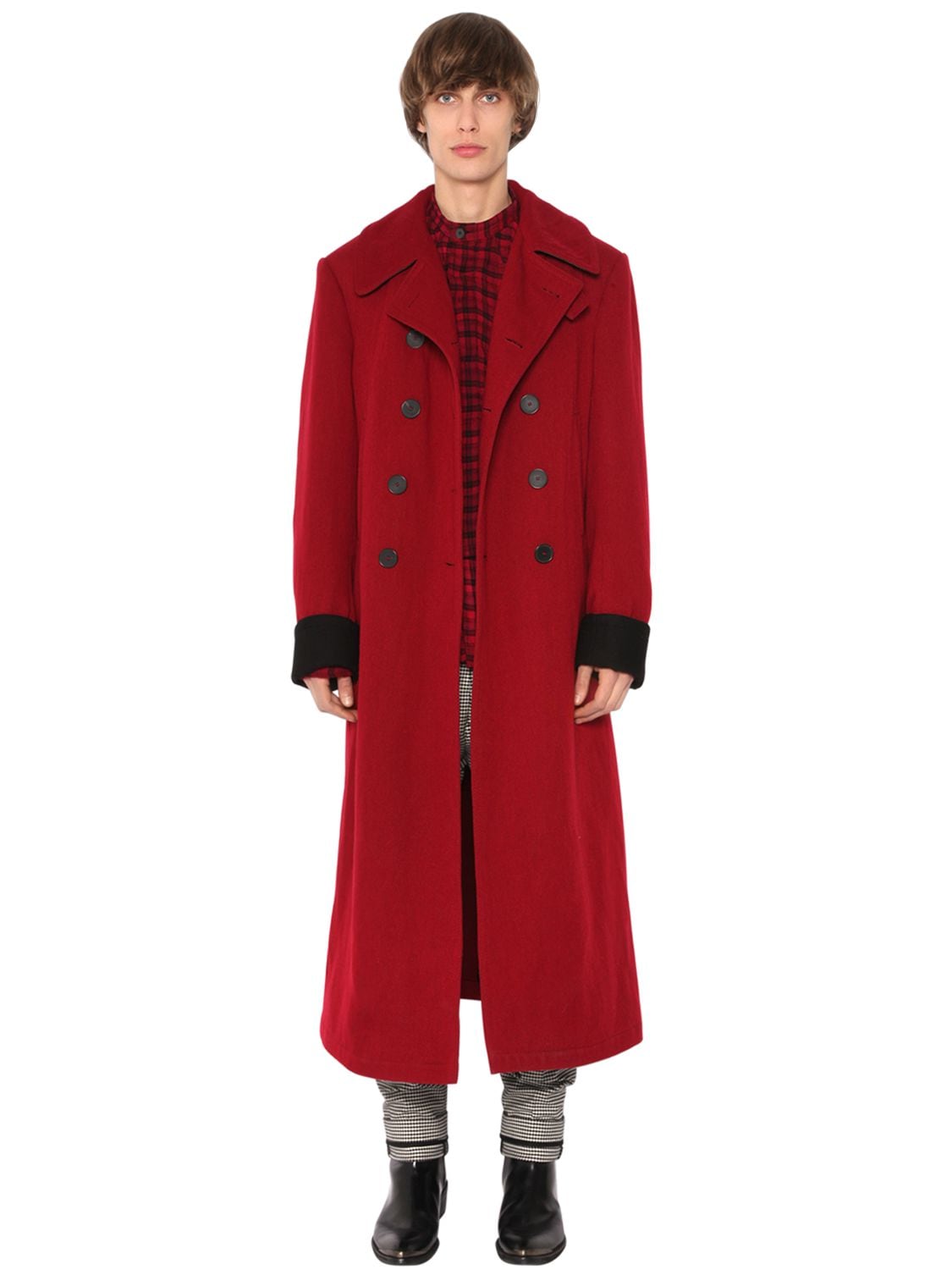 DOUBLE BREAST WOOL CLOTH COAT