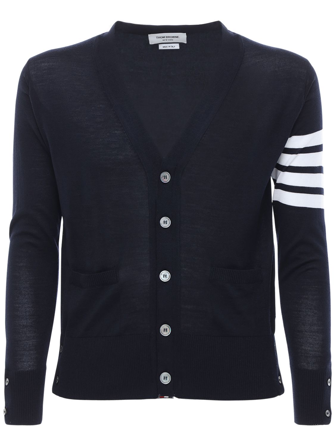 Cardigan Aus Merinowolle Mit Streifen