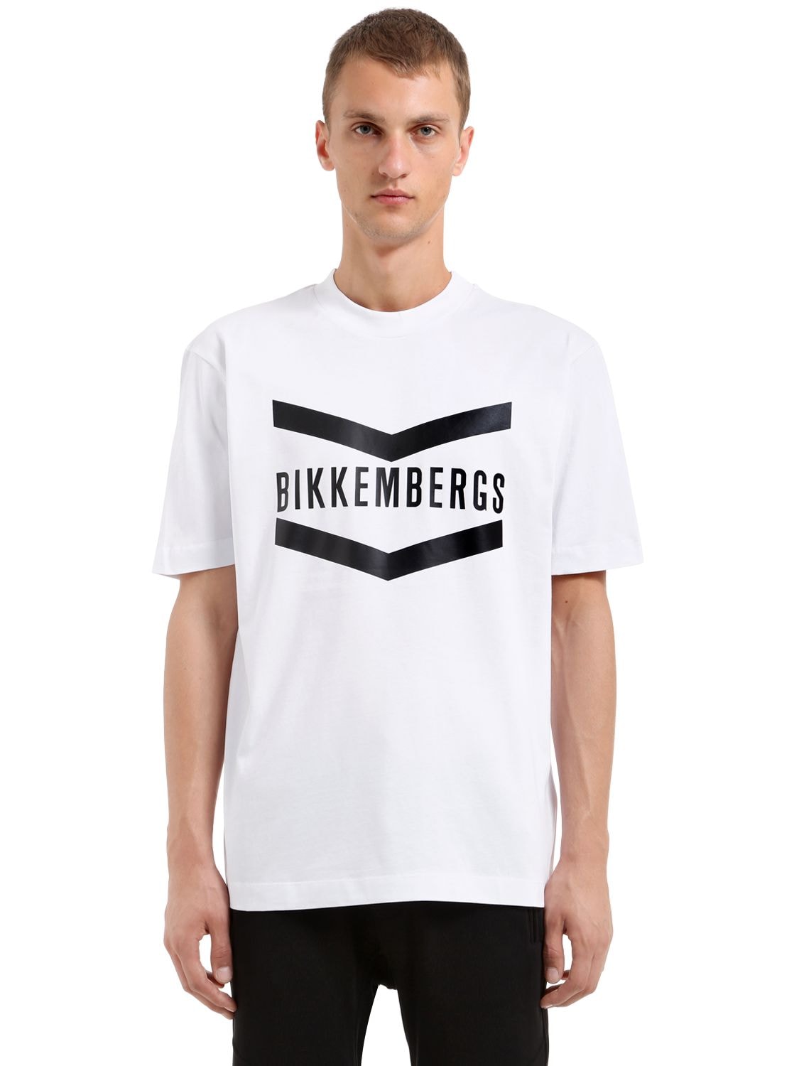 Bikkembergs Oversized Logo Cotton Jersey T-shirt In White