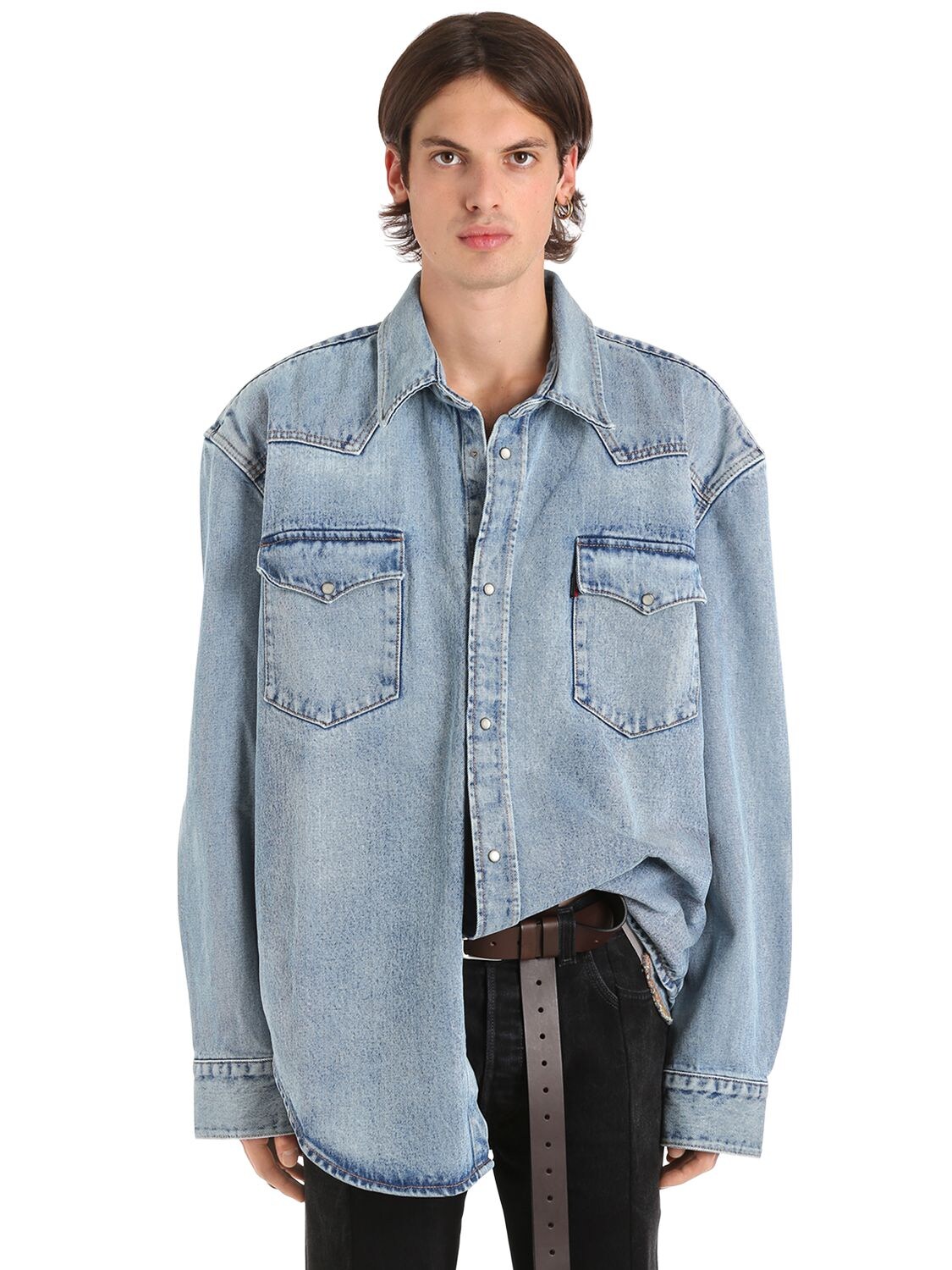 VETEMENTS LEVI'S HEAVY DENIM OVERSIZED SHIRT,66ILEY003-QkxVRQ2