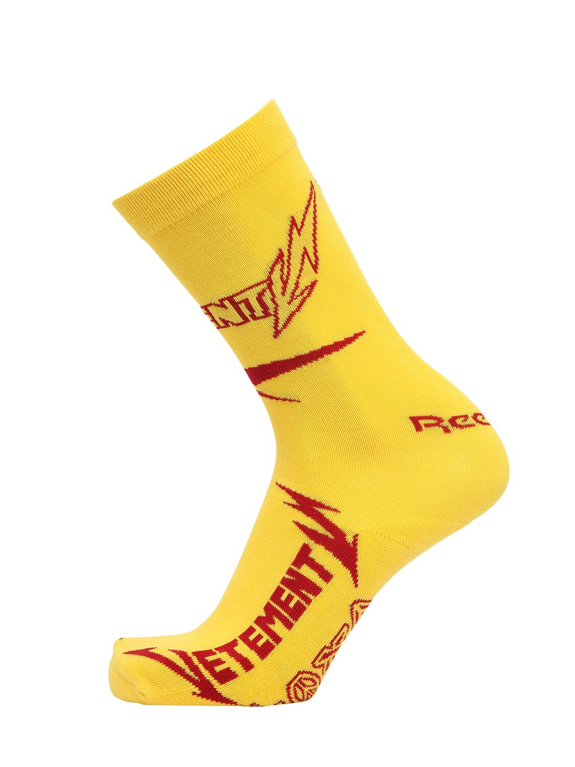 Vetements Reebok Metal Cotton Blend Socks In Yellow/red