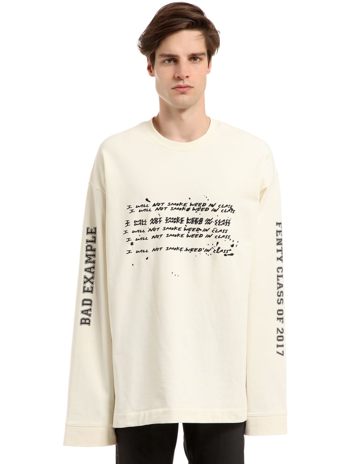 Fenty X Puma Oversize Printed T-shirt In Off White