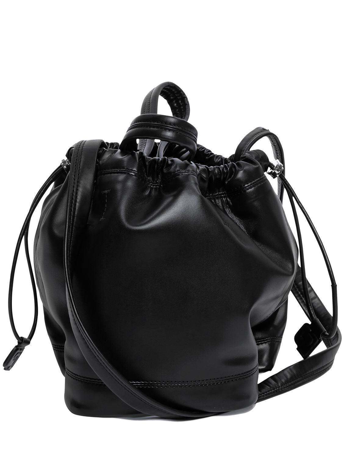 Paco Rabanne Medium Leather Bag In Black/silver