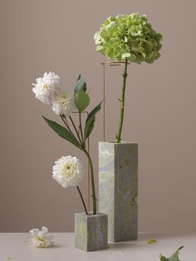Shop Bloc Studios N.1 Jade Marble Posture Vase In Gold,multi