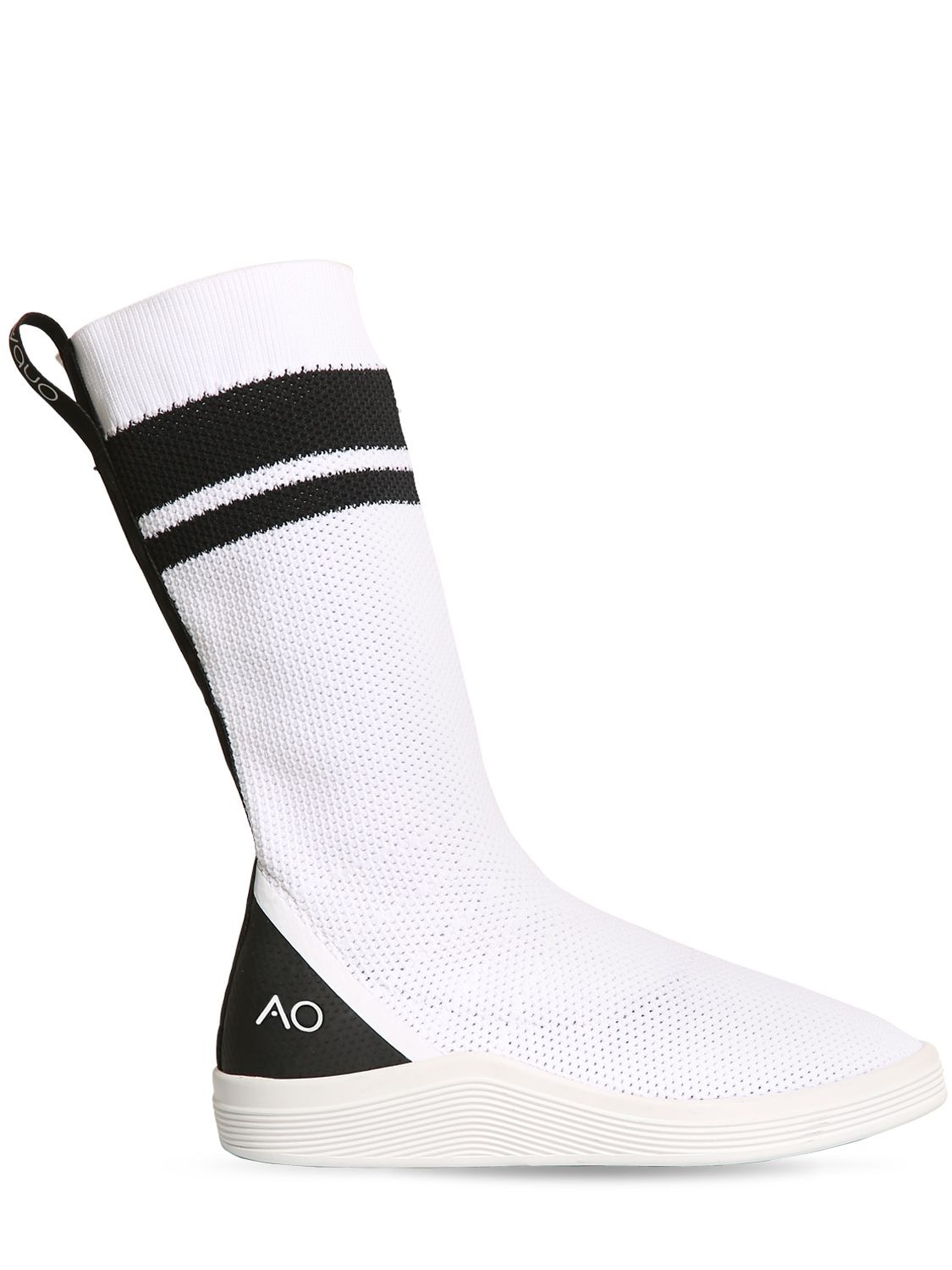 ADNO Striped Knit Slip-on High Top Sneakers