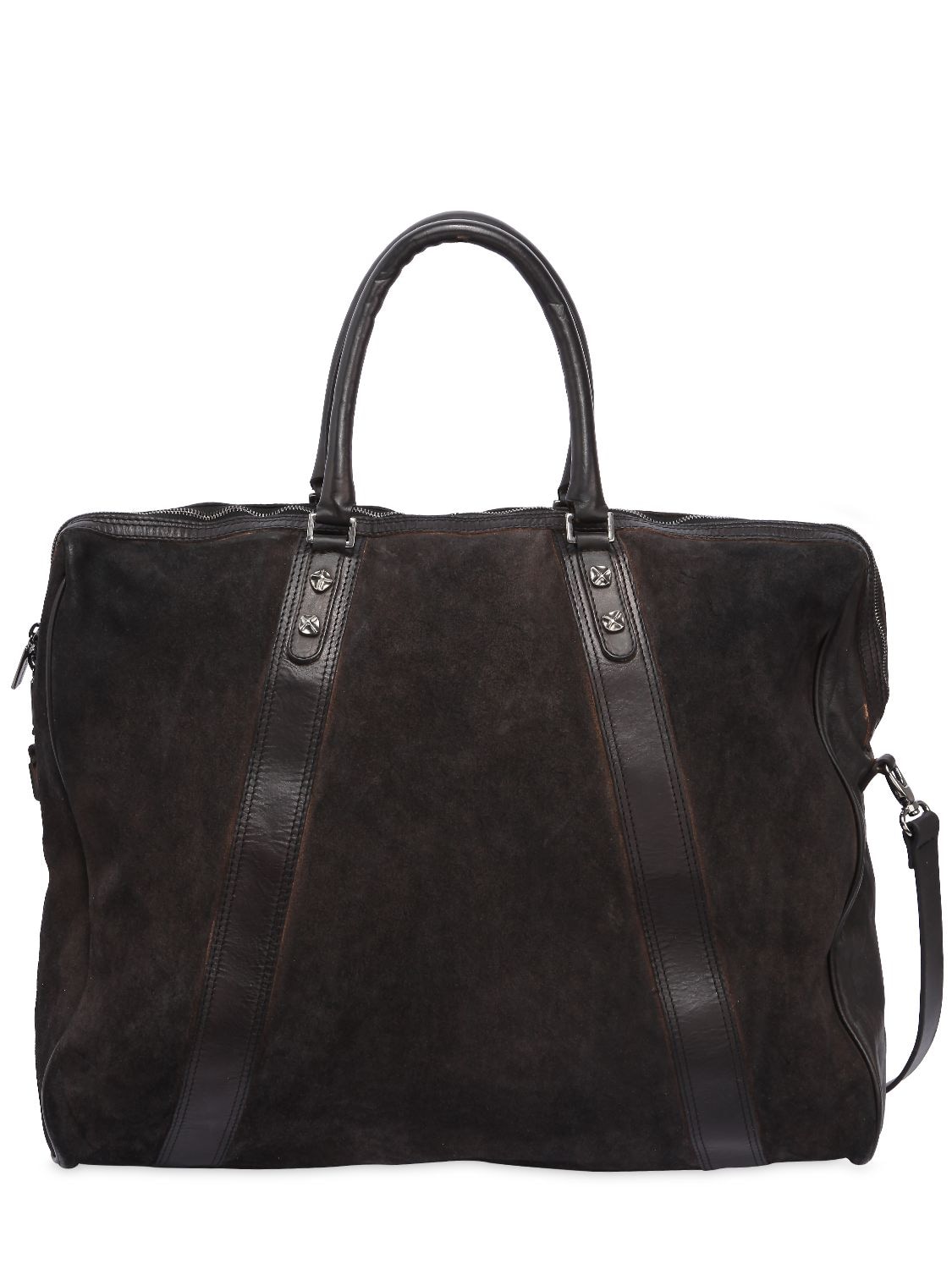 Numero 10 Leather Bag W/ Vintage Effect In Black