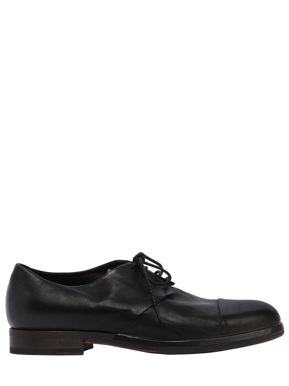Ink Shoes Derby Leather Lace-up Shoes In Black