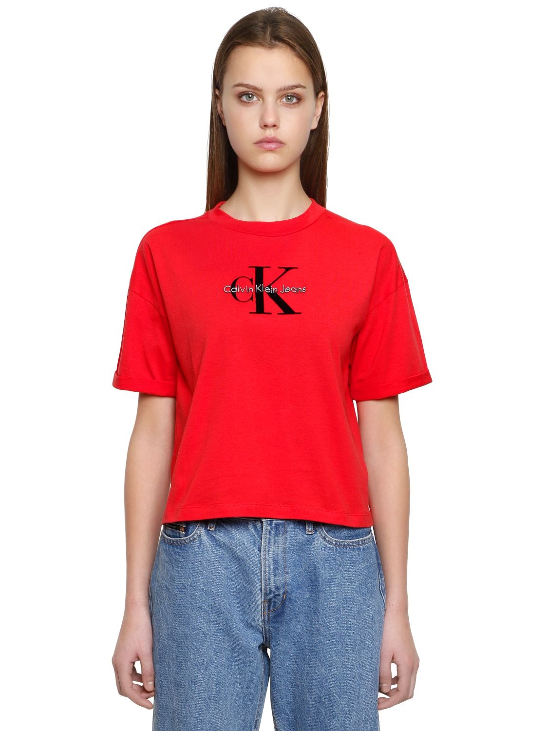Calvin Klein Jeans Est.1978 True Icon Cotton Jersey T-shirt In Red
