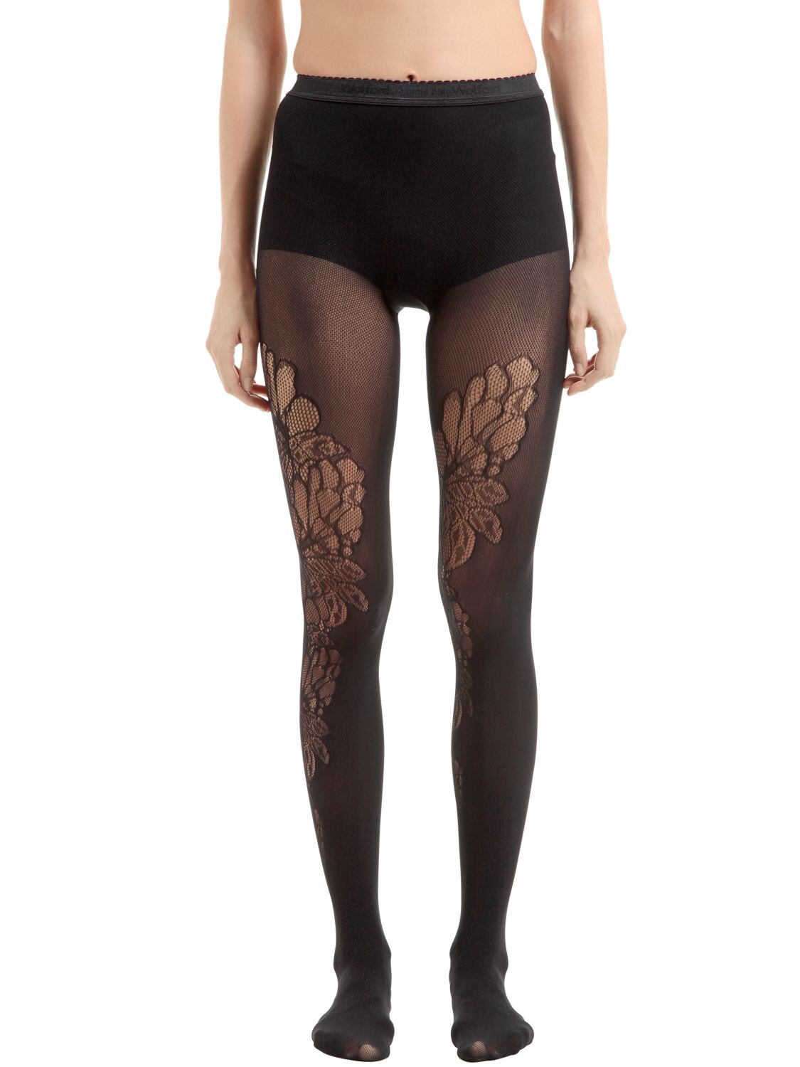 Wolford Blossom Stockings In Black