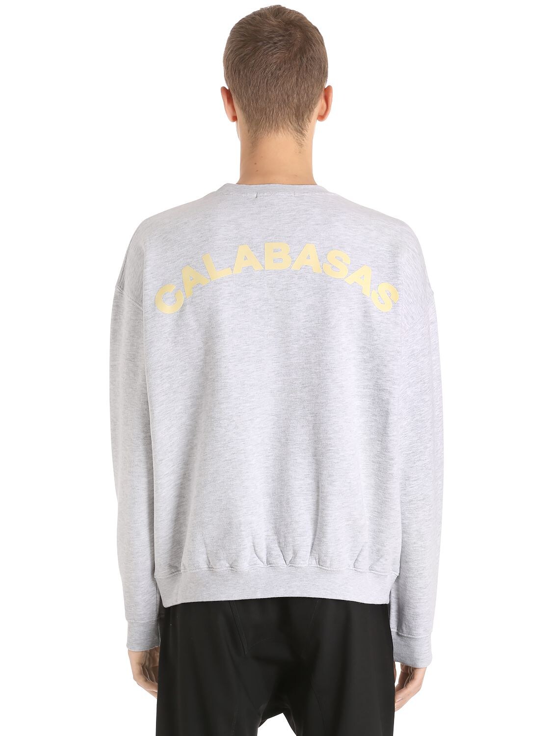 Yeezy Calabasas Printed Cotton Sweatshirt In Grey