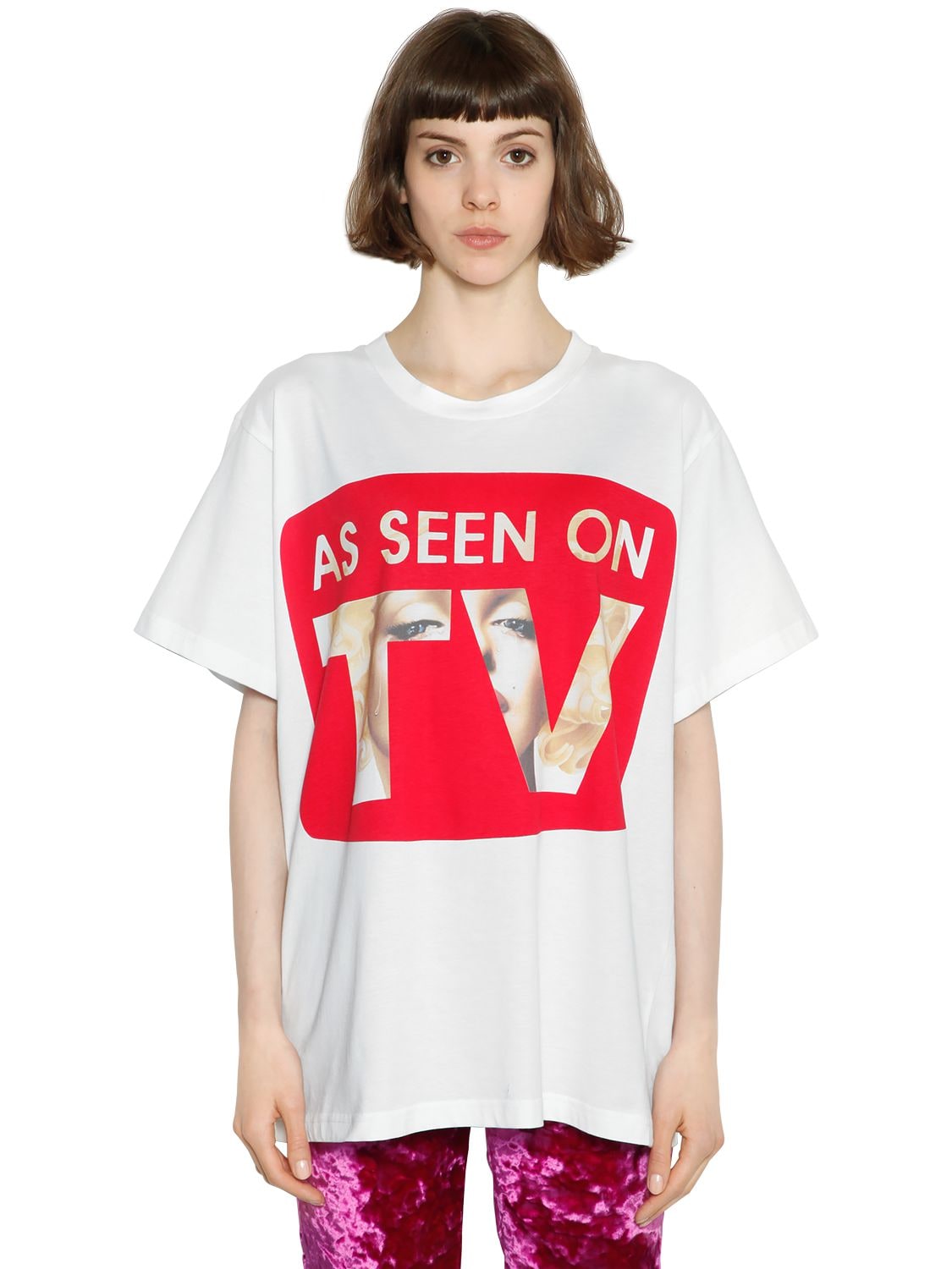 Jeremy Scott As Seen On Tv Print Jersey T-shirt In White