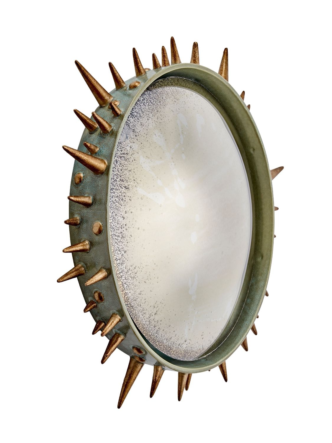 L'objet Celestial Convex Mirror In Green,gold