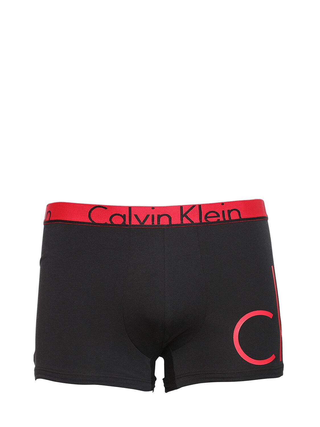 Calvin Klein Underwear Logo Stretch Cotton Boxer Briefs In Black/red