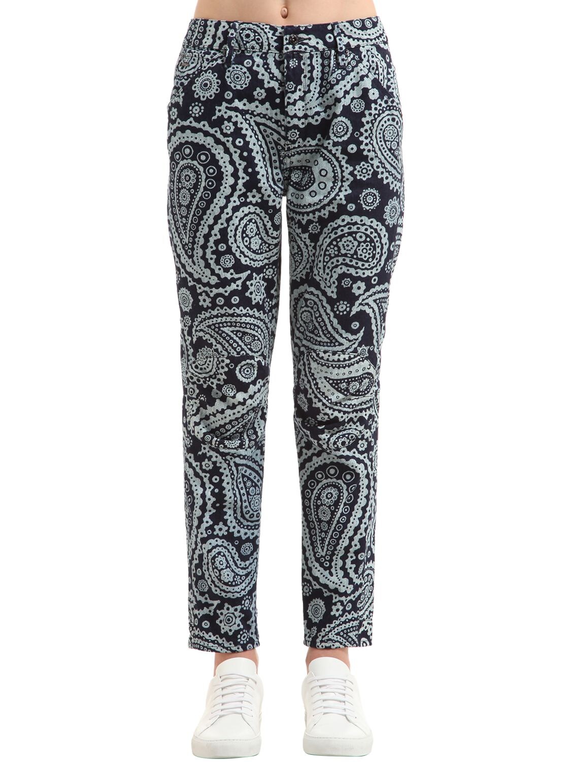 G-star By Pharrell Williams Elwood Indian Paisley Print Denim Jeans In Multicolor