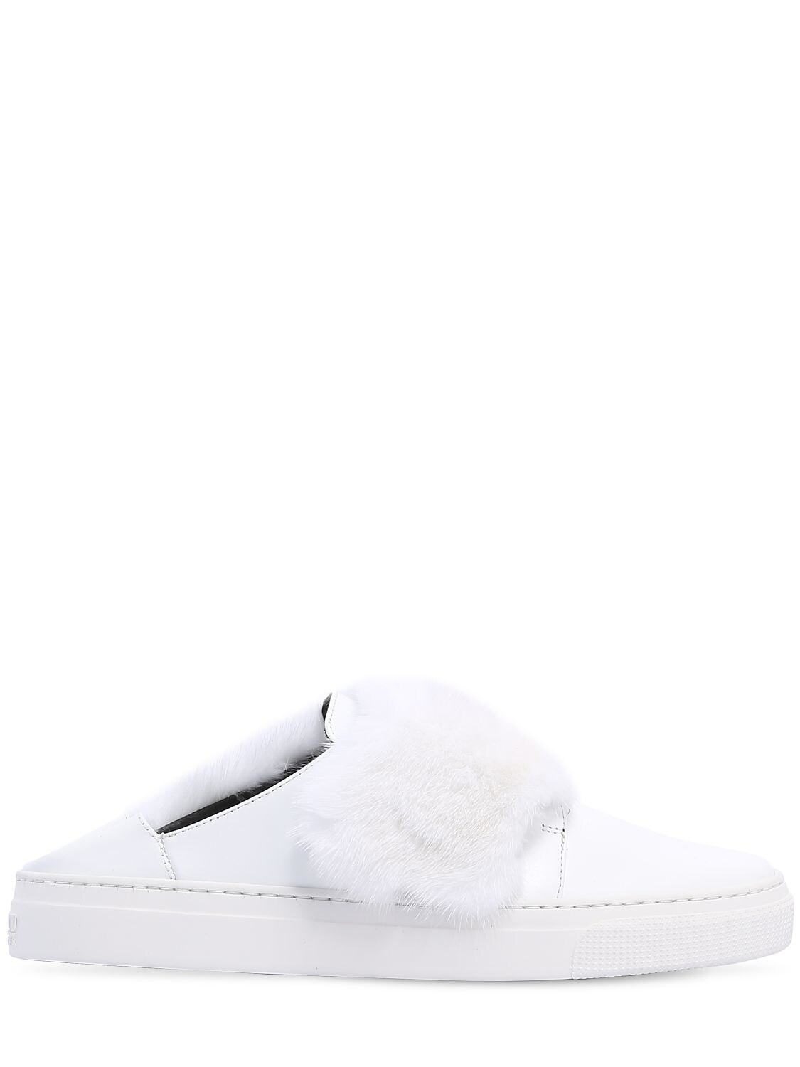 Zcd Montreal 20mm Max Leather & Mink Sneakers In White