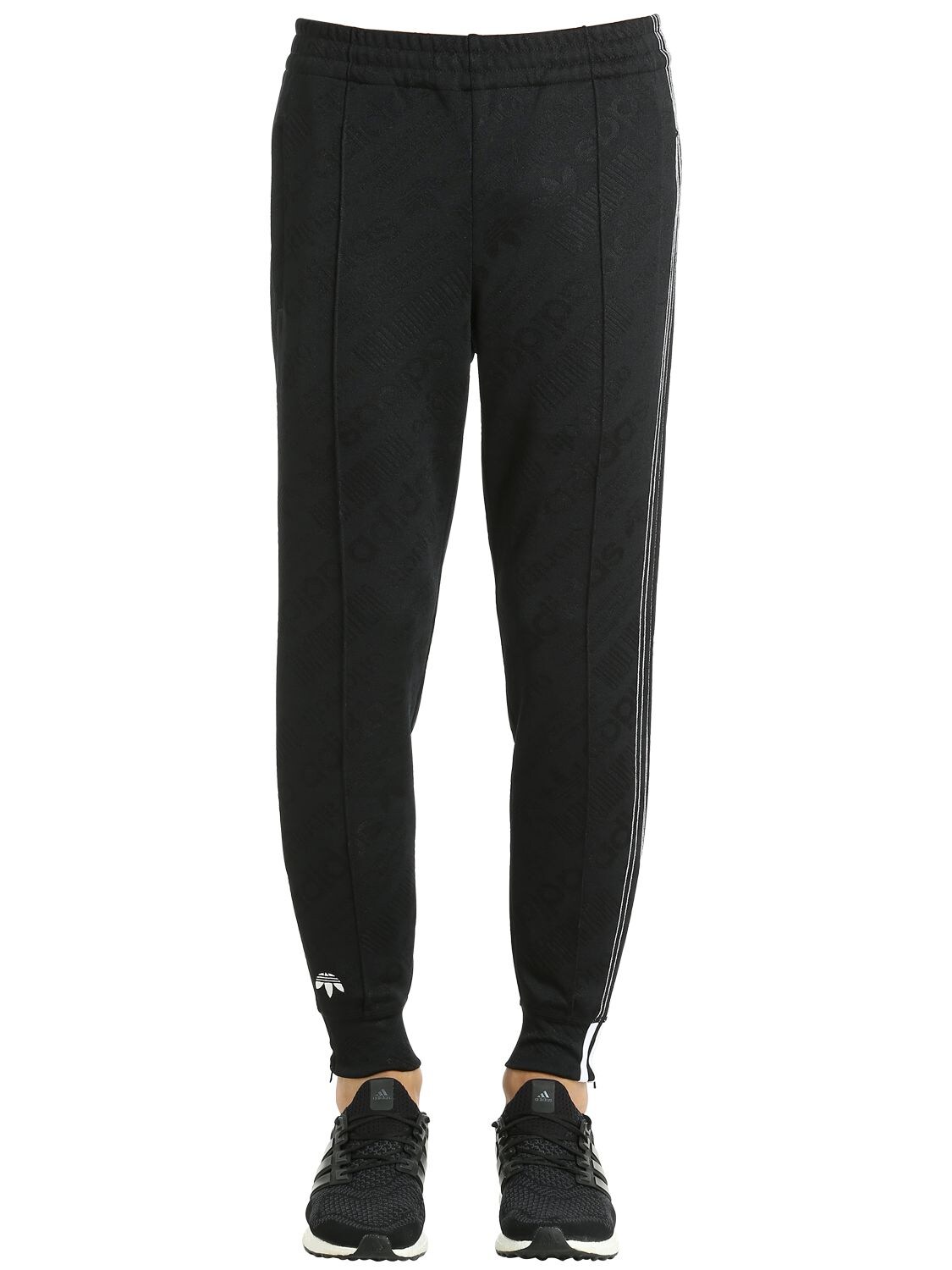 Adidas Originals By Alexander Wang Tapered Jacquard Track Trousers In Black