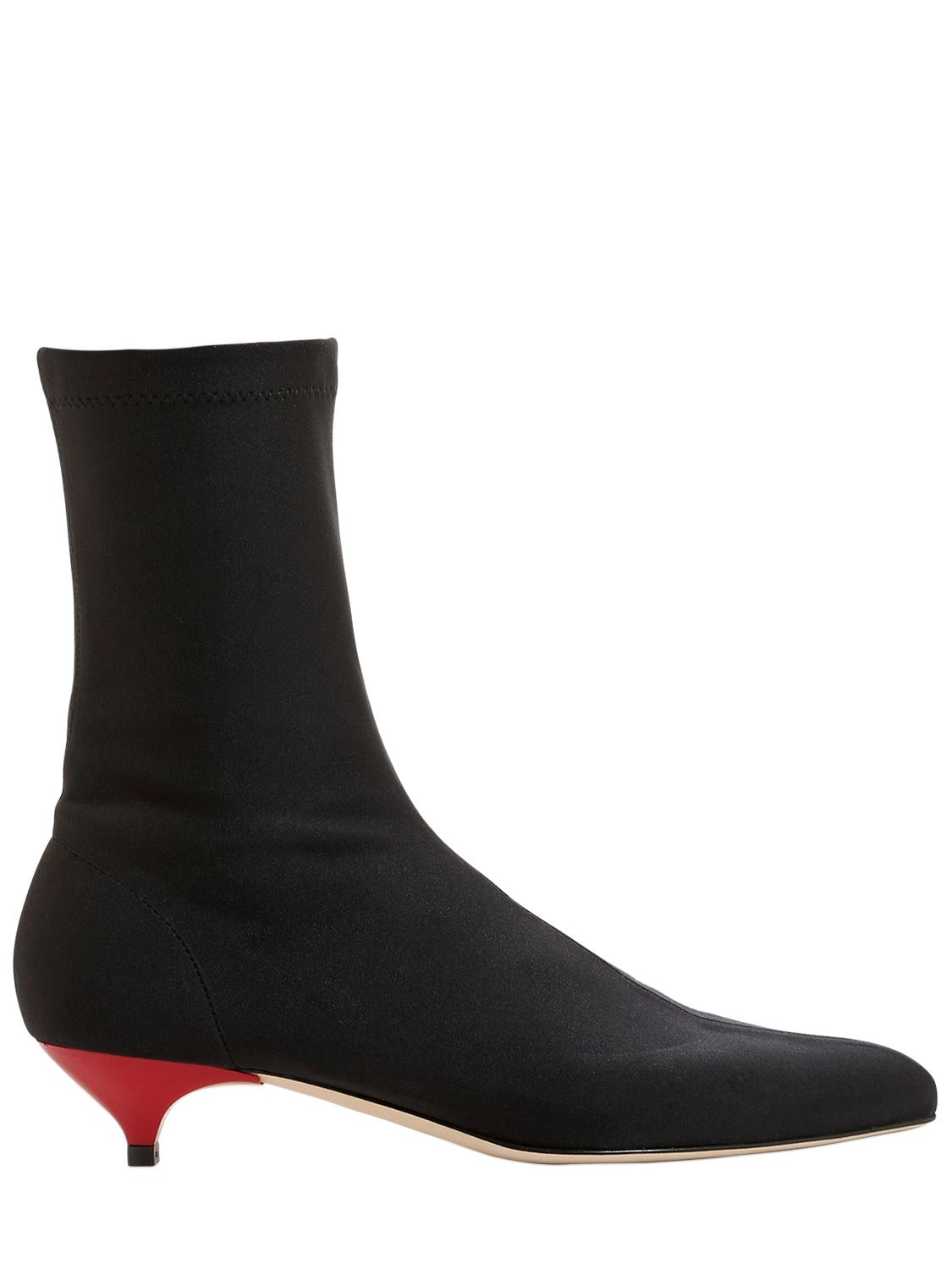 Gia Couture 35mm Stretch Knit Sock Ankle Boots In Black