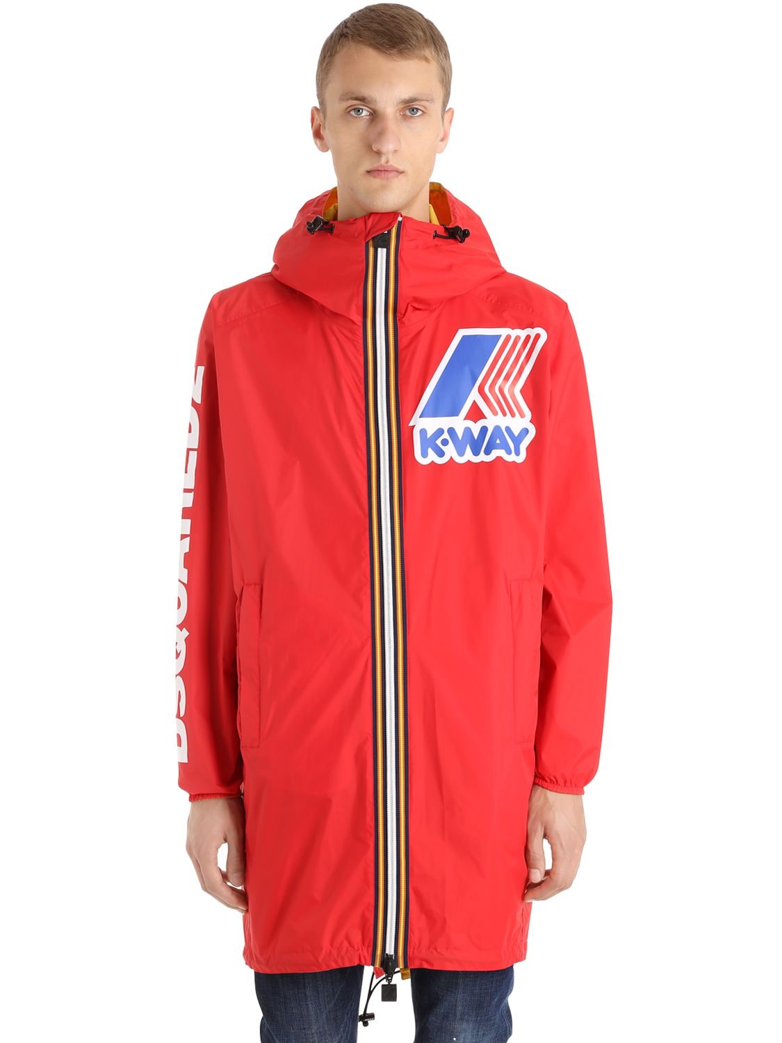 K-WAY REVERSIBLE NYLON RAIN COAT