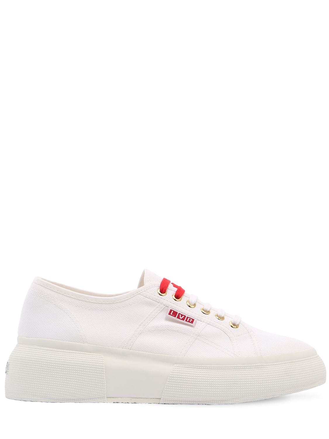 Superga - Lvr editions canvas platform sneakers - White | Luisaviaroma