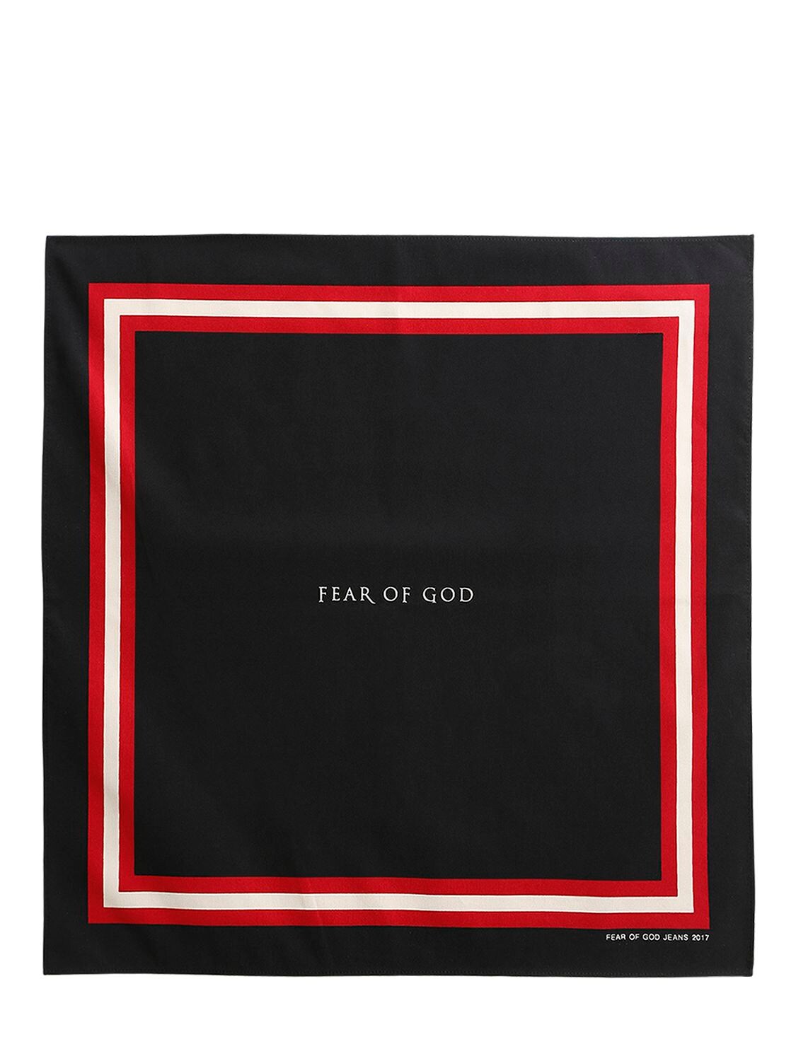 Fear Of God Printed Cotton And Silk-blend Bandana In Black