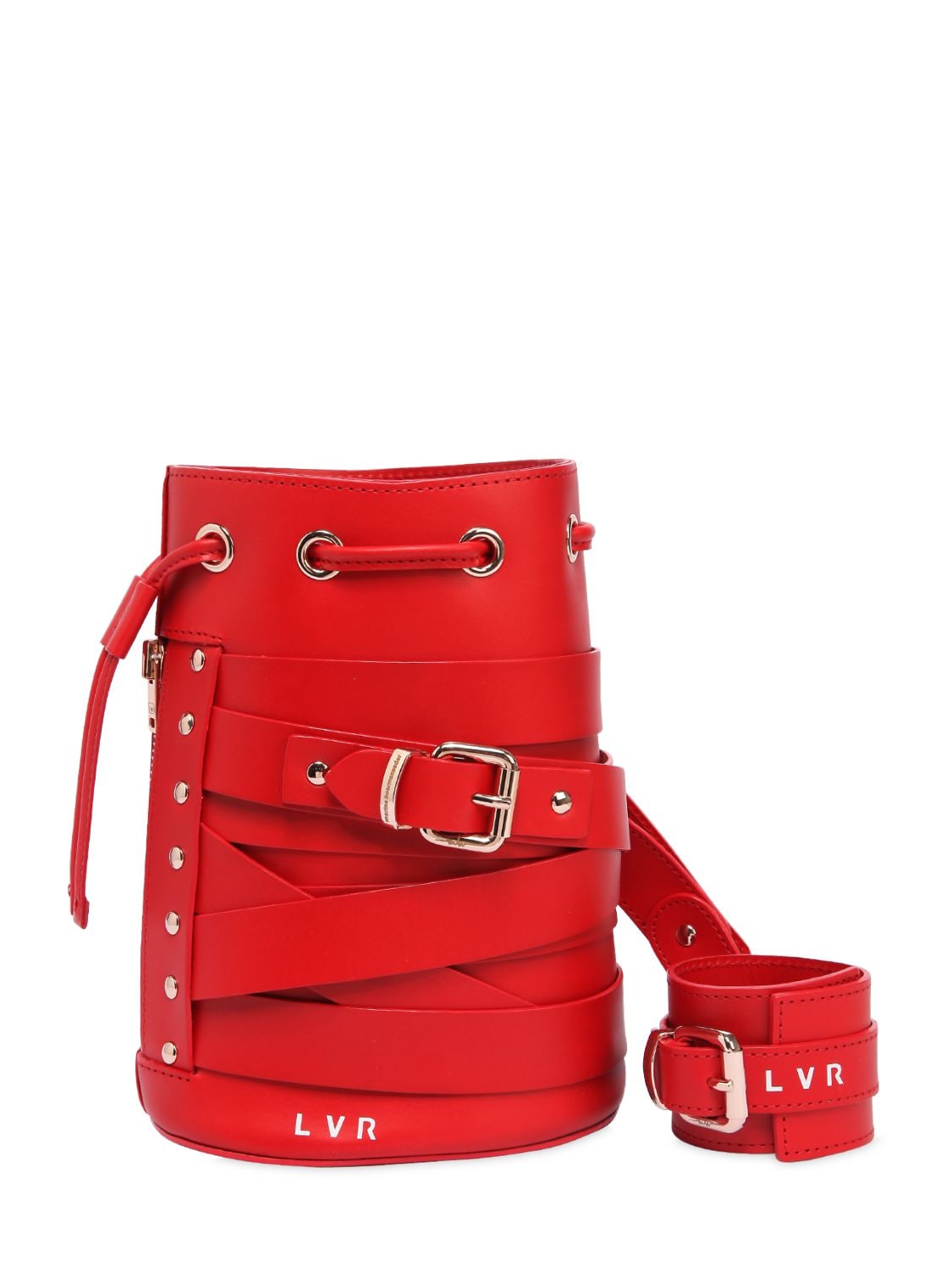 Marina Hoermanseder Lvr Editions Kasper Stripes Leather Bag In Red