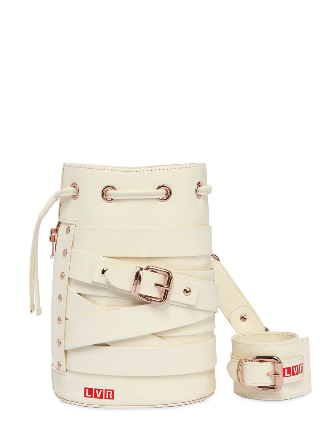 Marina Hoermanseder Lvr Editions Kasper Stripes Leather Bag In Off White