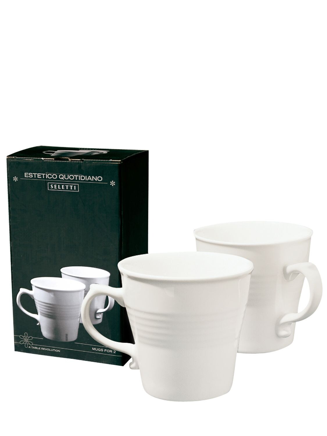 Shop Seletti Set Of 2 Estetico Quotidiano Mugs In White