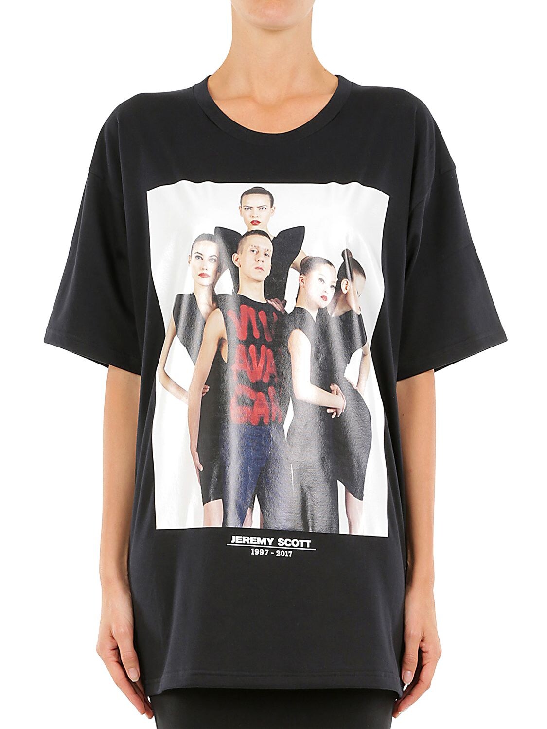 Jeremy Scott 20th Anniversary Oversize Cotton T-shirt In Black
