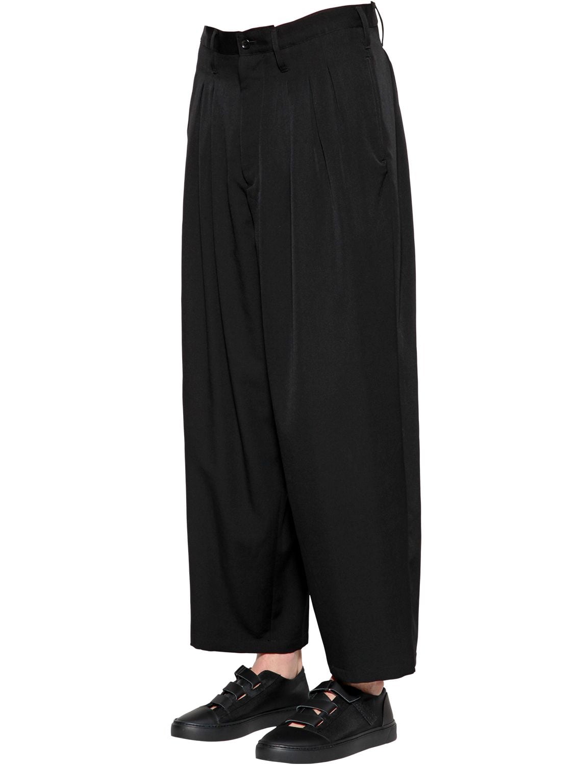 Yohji Yamamoto Wool Gabardine Pants In Black