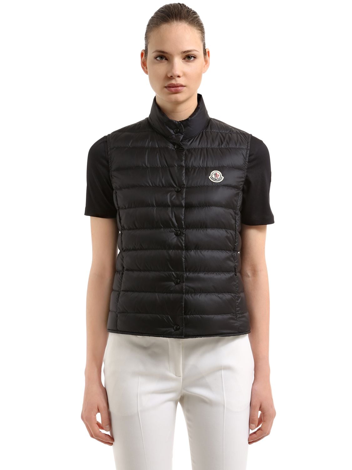 Moncler Liane Quilted Nylon Down Vest In Black
