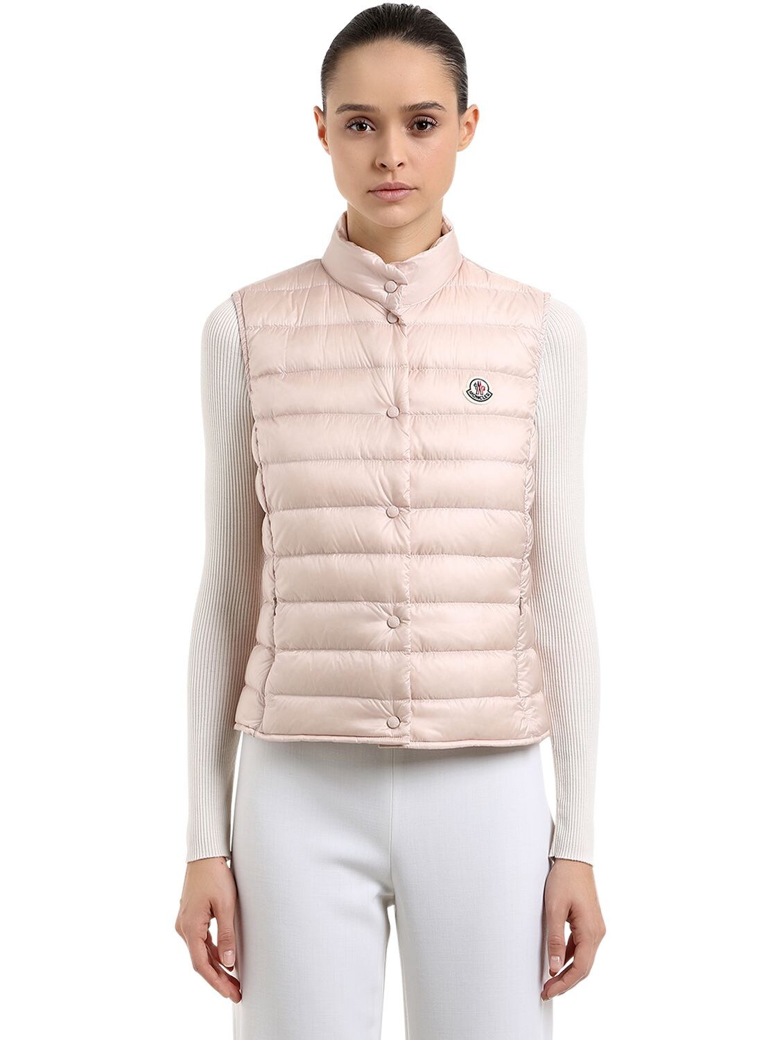 Moncler Liane Quilted Nylon Down Vest In Pink