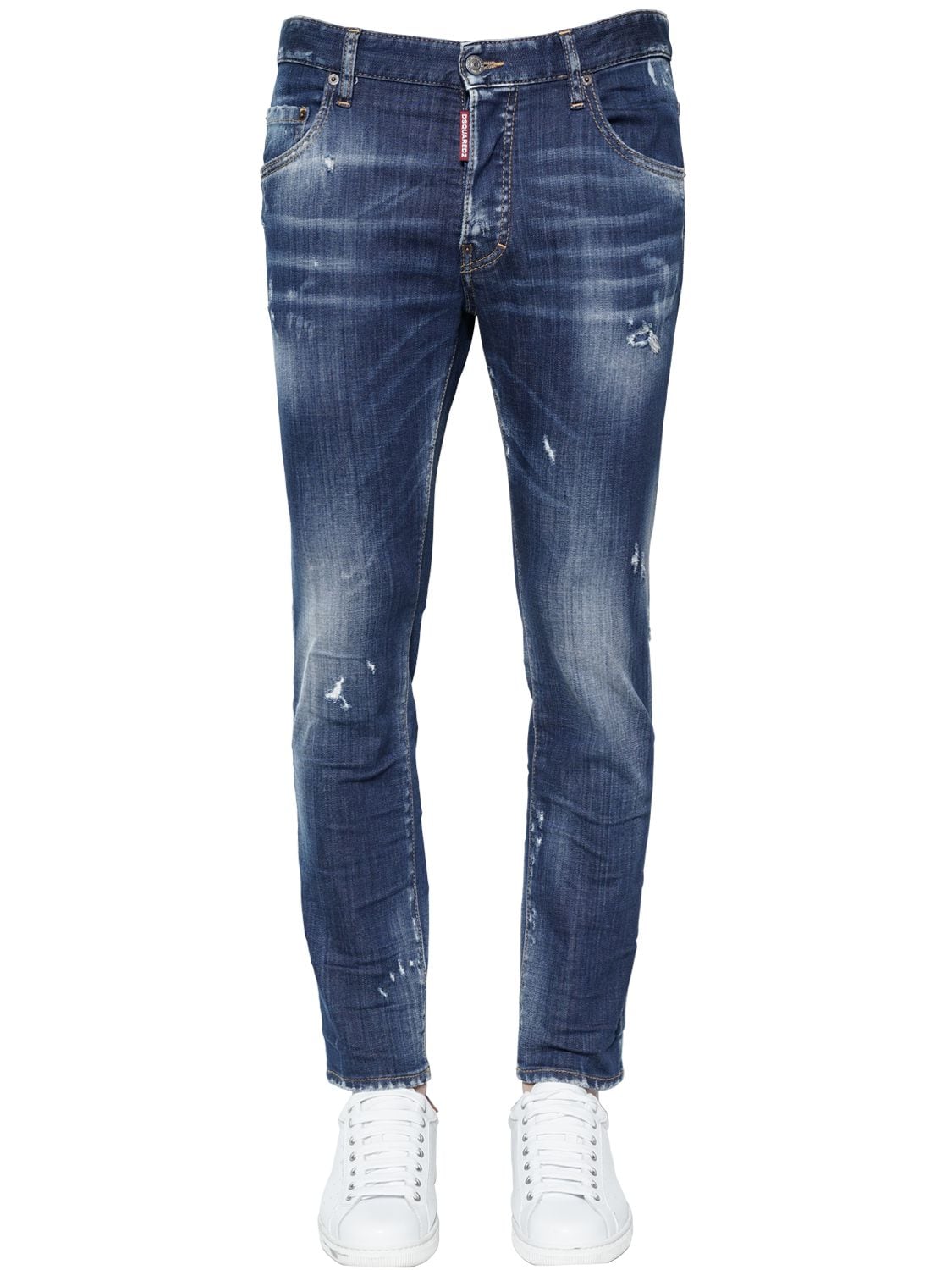 Dsquared2 16cm Skater Stretch Cotton Denim Jeans In Blue