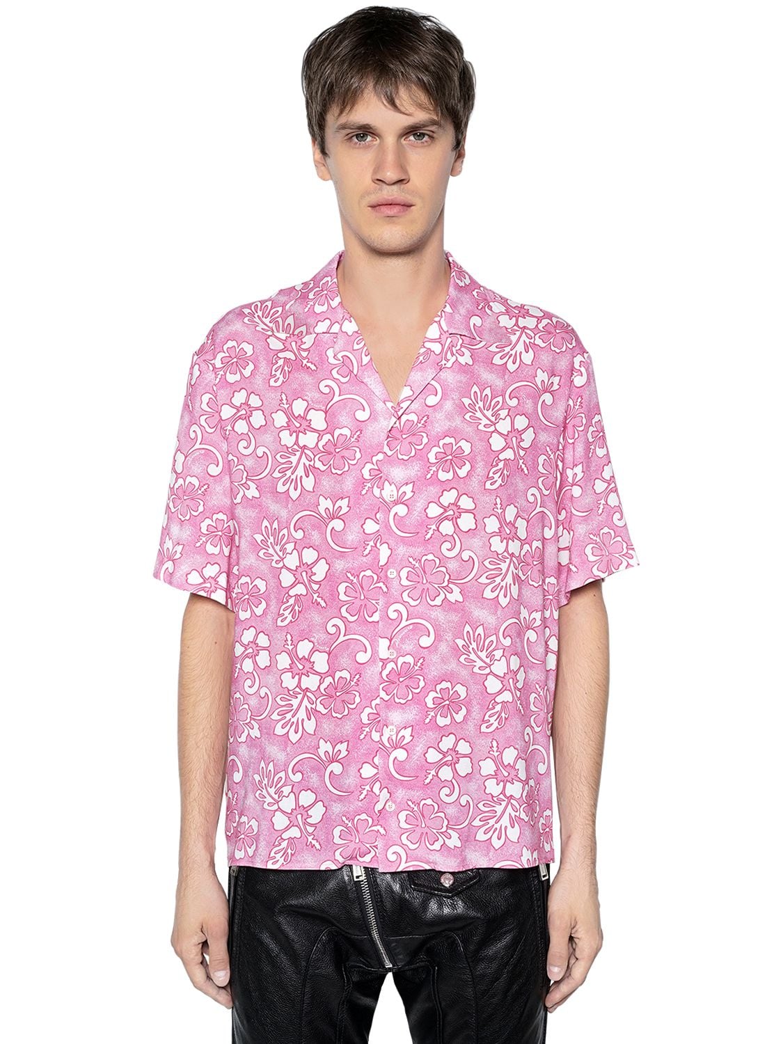 Floral Printed Viscose Bowling Shirt
