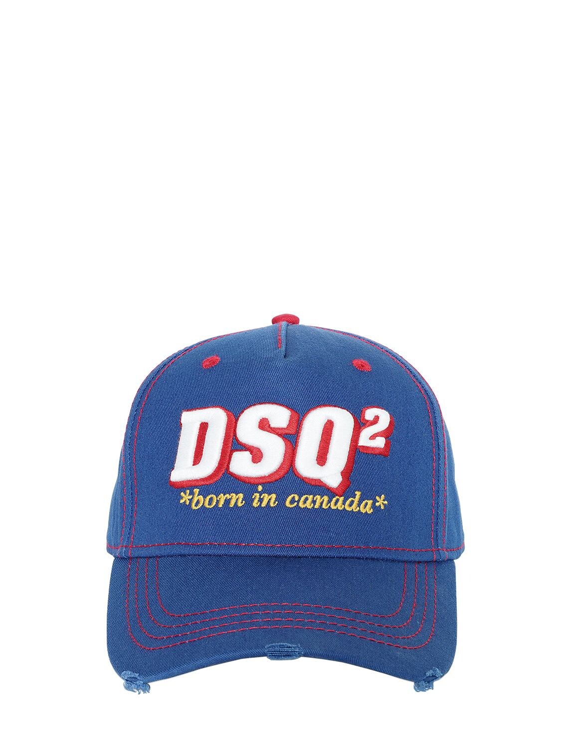 Dsquared2 Dsq2 Embroidered Canvas Baseball Hat In Blue