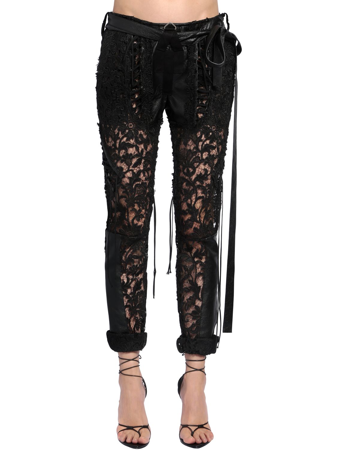 レザー＆レース パンツ