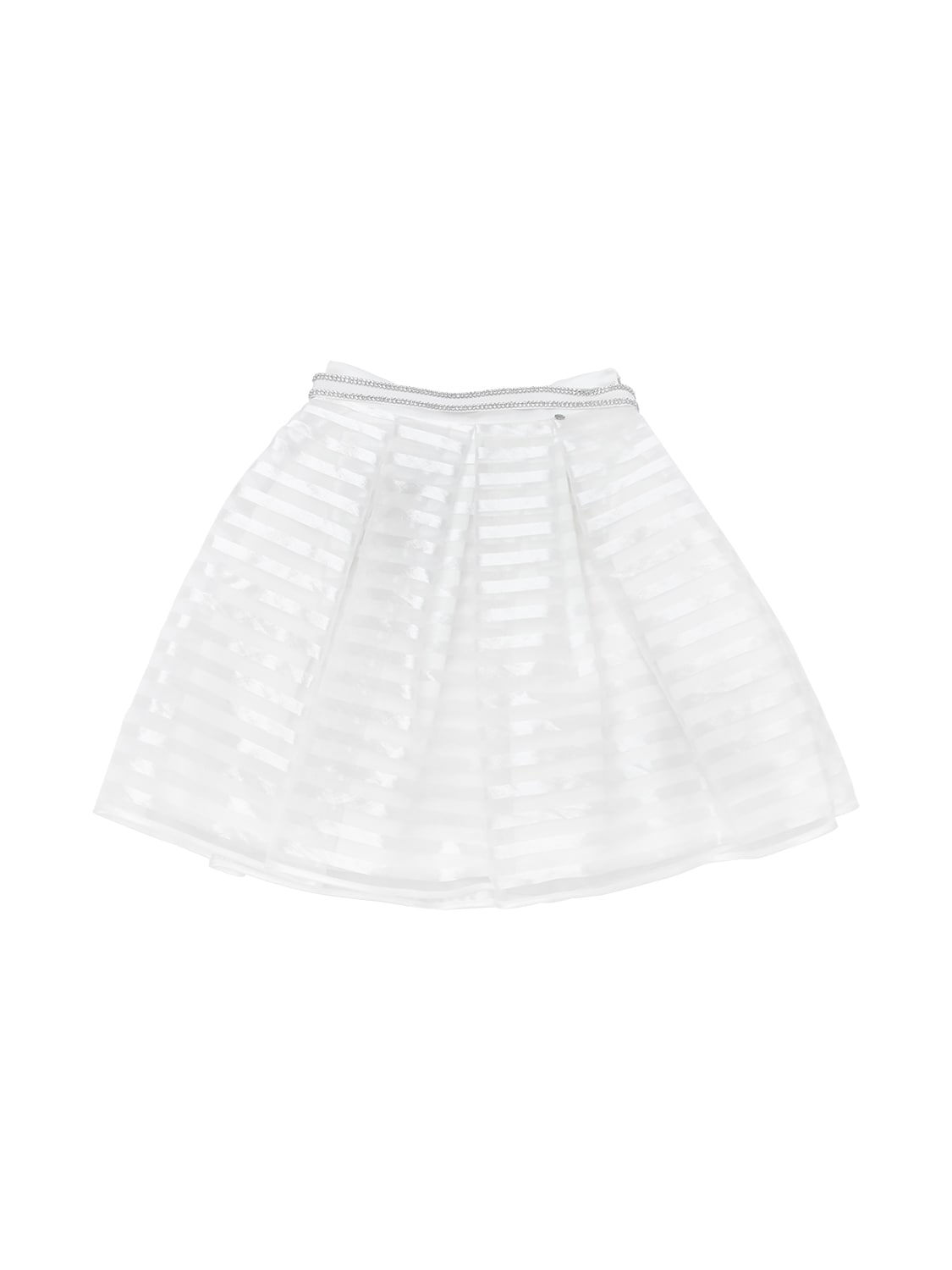 Miss Grant Kids' Cotton Organza & Satin Skirt In White