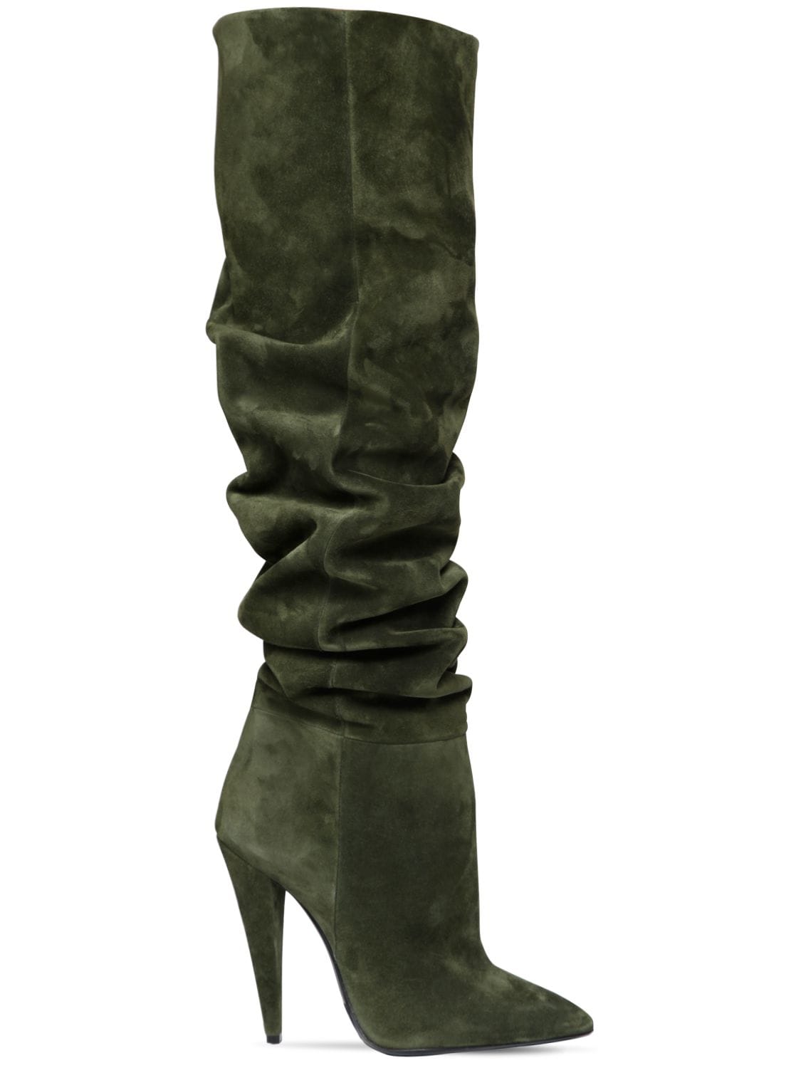 SAINT LAURENT 115MM ERA SLOUCHY SUEDE BOOTS,67I0H0001-MzAyNg2