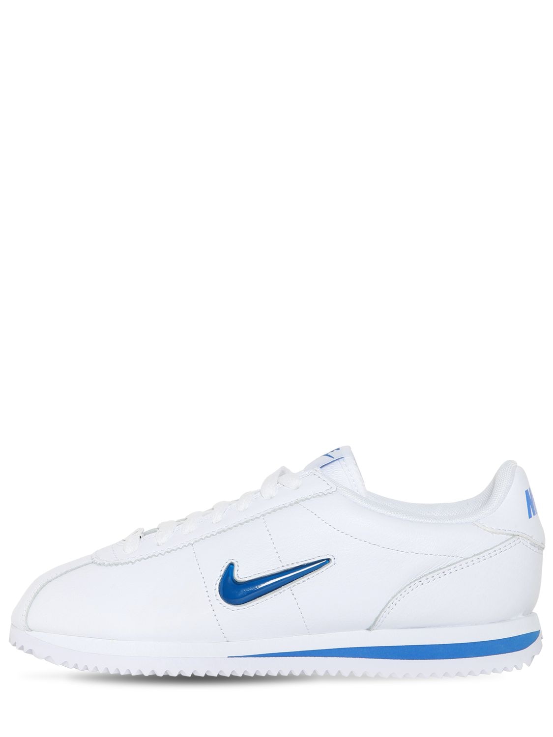 Nike Cortez Basic Jewel 18 Trainers In White/blue