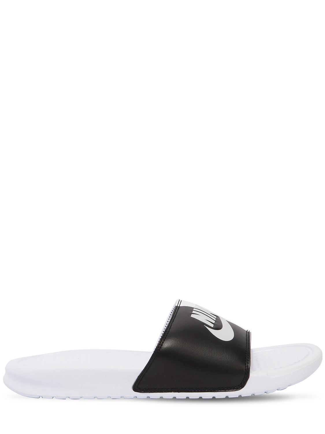 Nike Benassi Jdi Slide Sandals In White/black