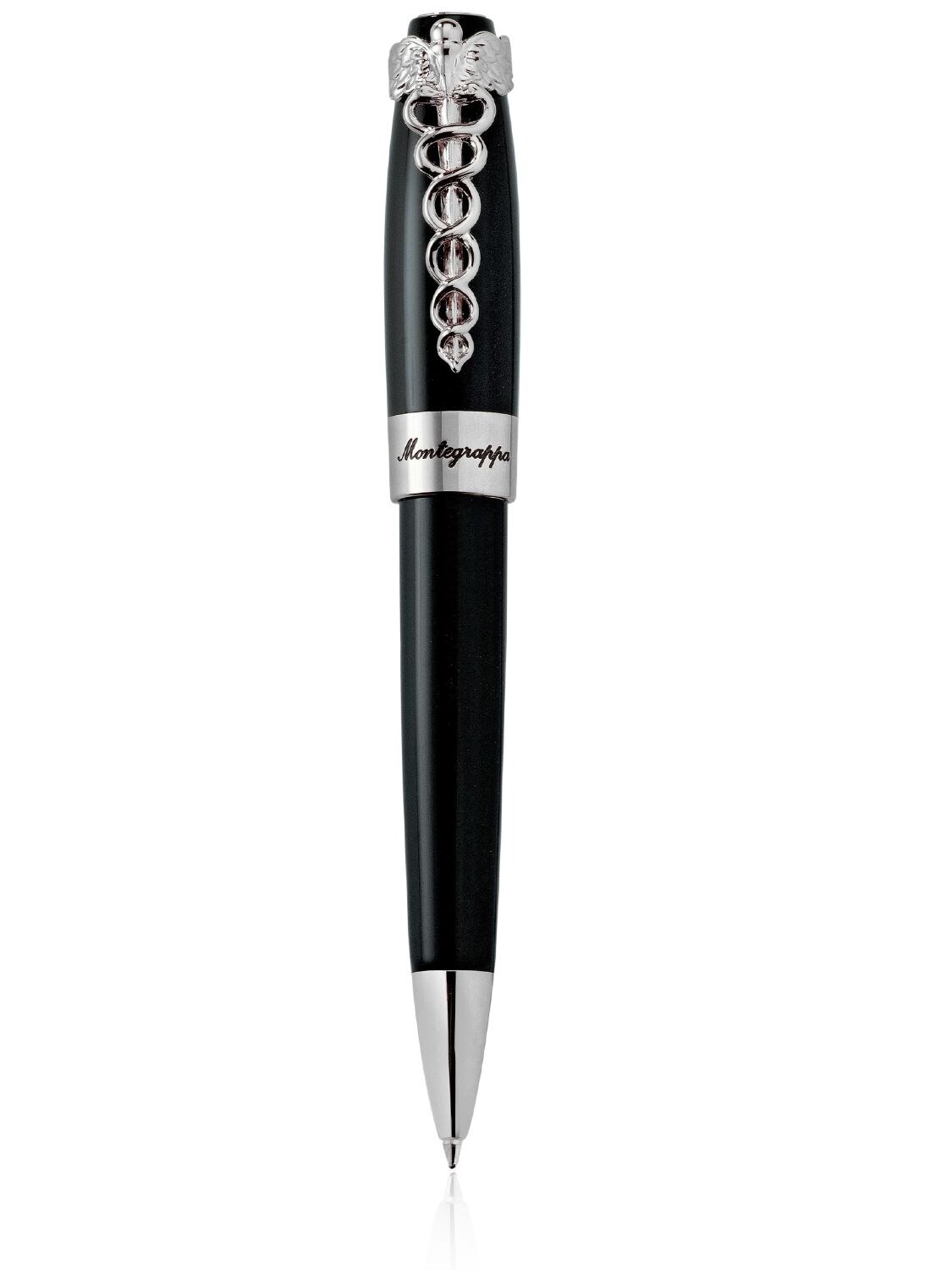 Montegrappa Caduceus Resin Ballpoint Pen In Black
