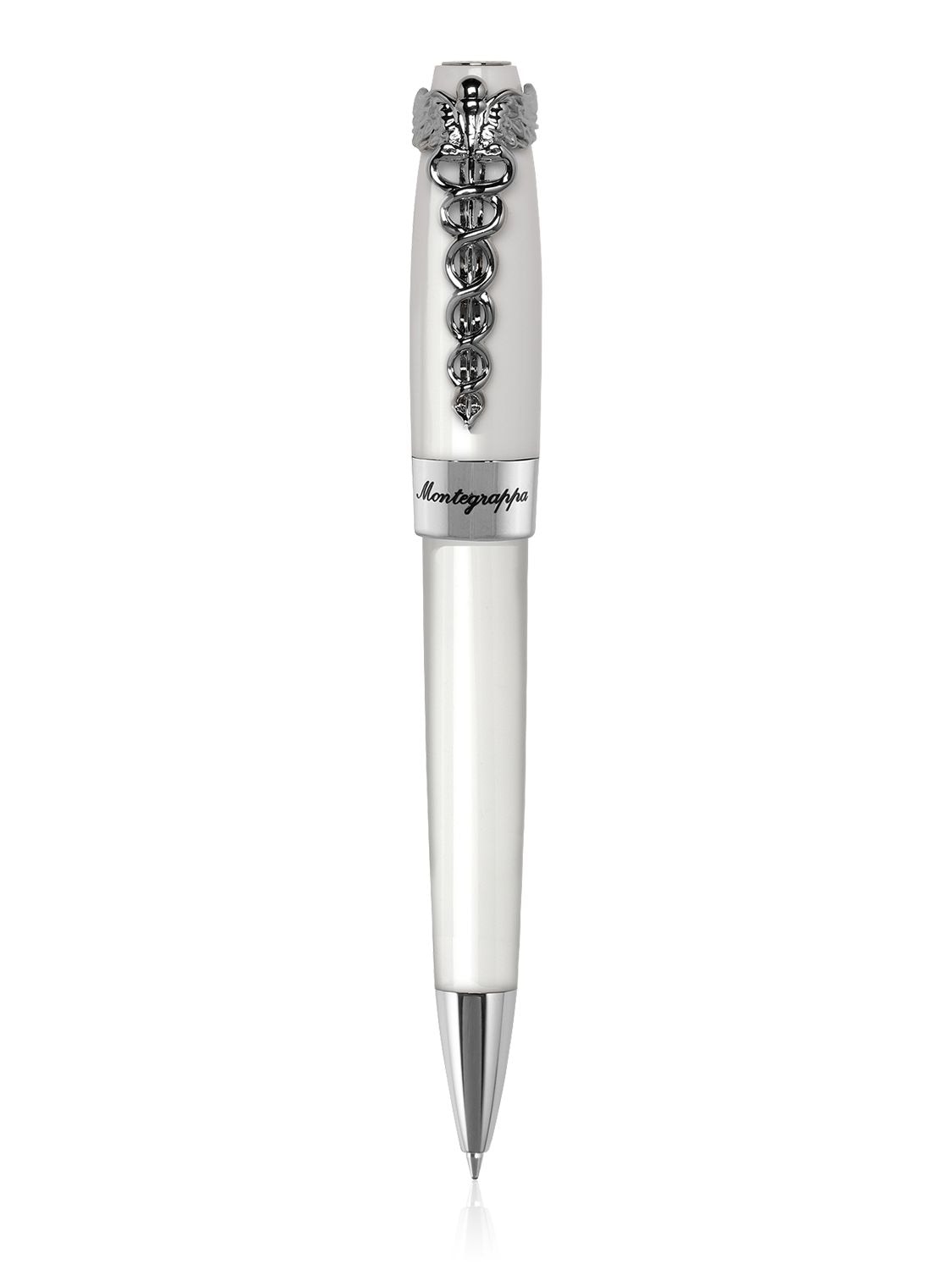 Montegrappa Caduceus Resin Ballpoint Pen In White