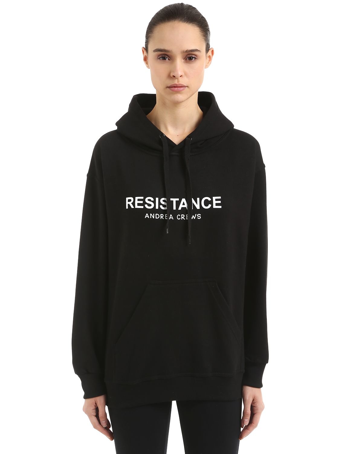 Andrea Crews Resistance Cotton Blend Sweatshirt In Black