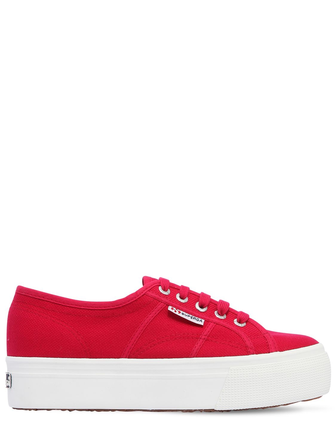 Superga 40mm Canvas Platform Sneakers In Red