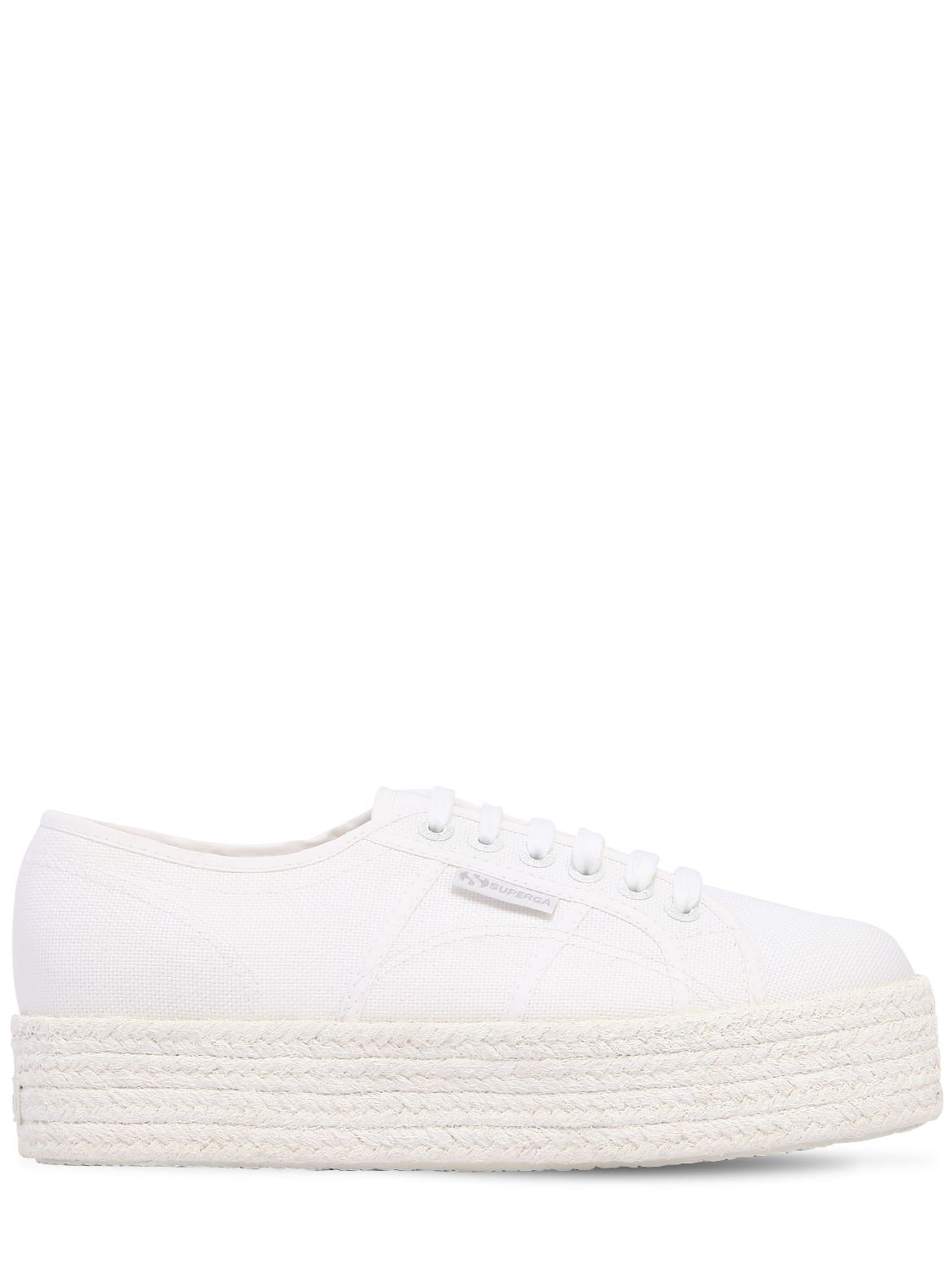 Superga 40mm Canvas Platform Sneakers In White