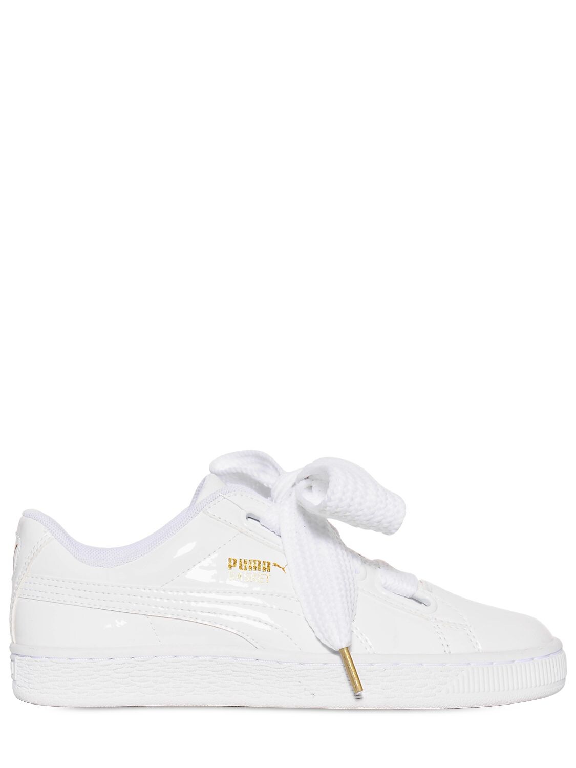 Puma Basket Heart Patent Leather Sneakers In White