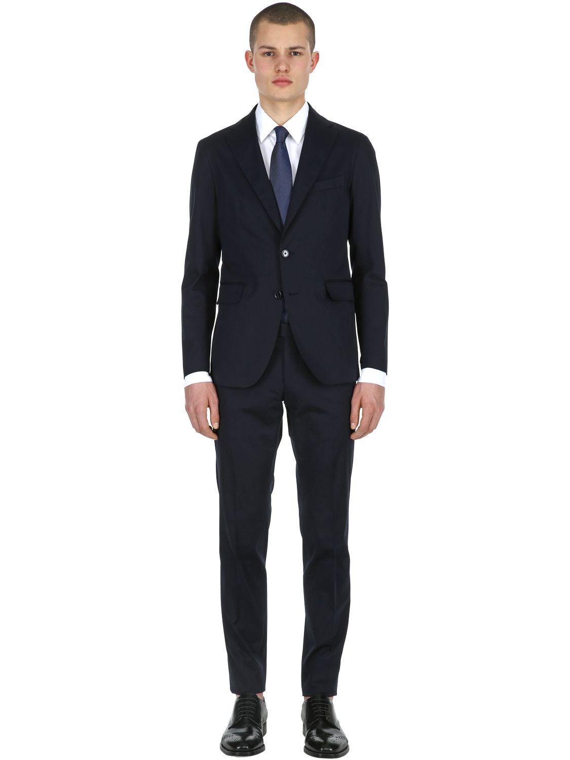 弹力纯棉华达呢西服套装