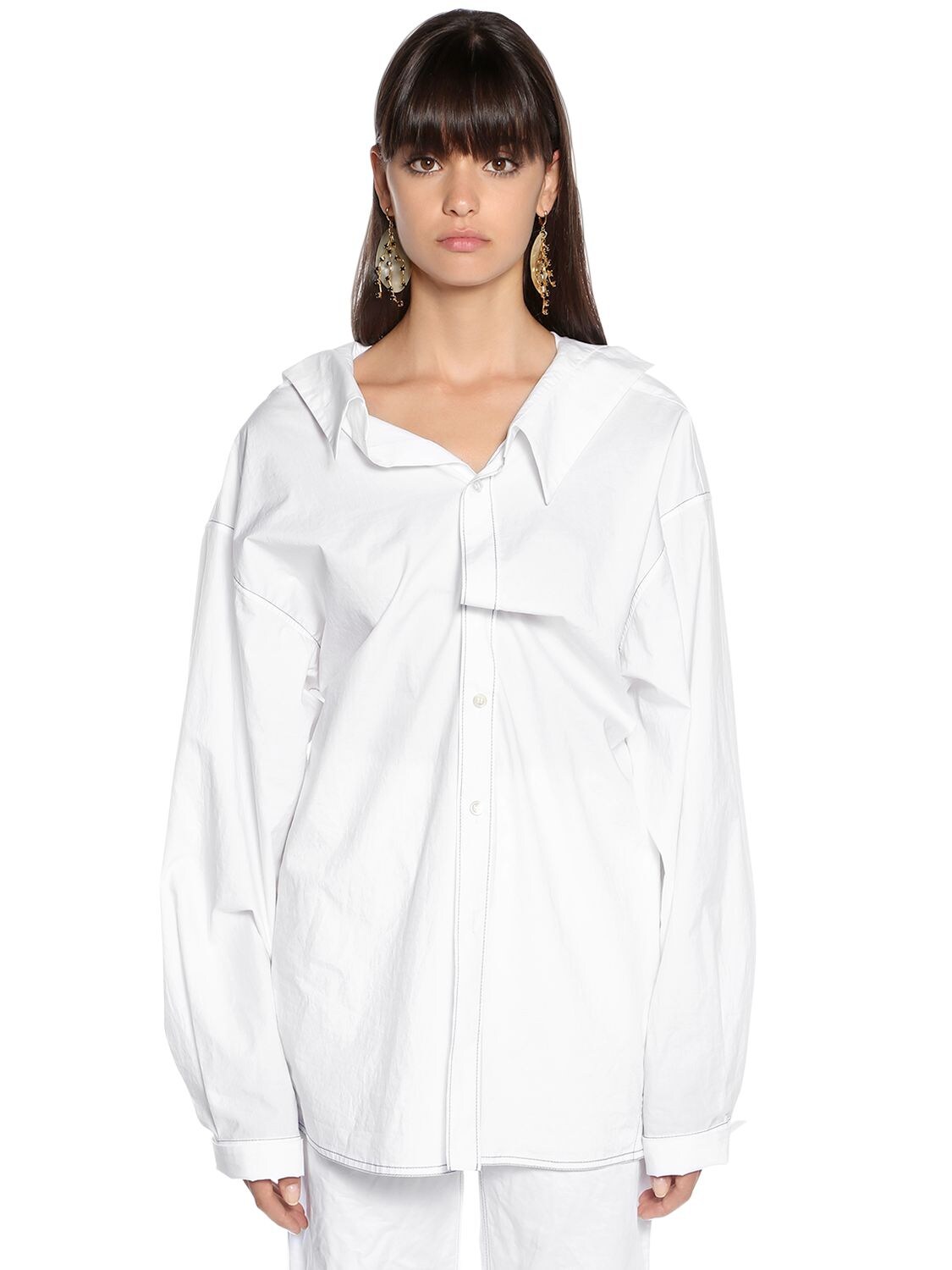 Marni Oversized Poplin Shirt In White